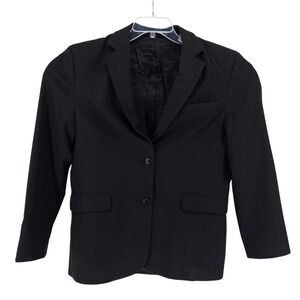 Djerf Avenue Blazer Jacket Womens Large Black Two Button Lined Workwear Office